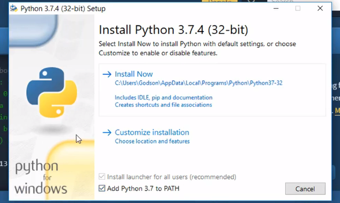 installing python