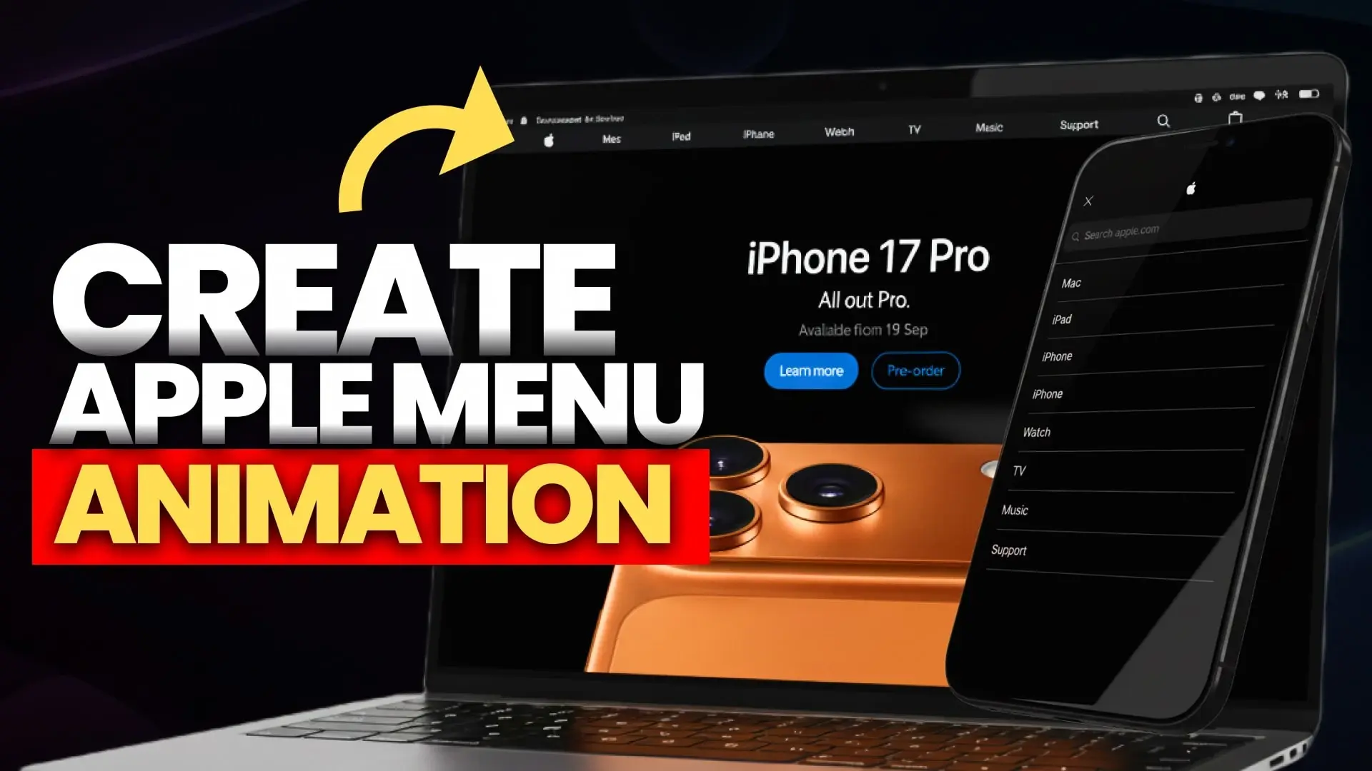Apple-Inspired Navbar Animation - HTML, CSS & JS Tutorial